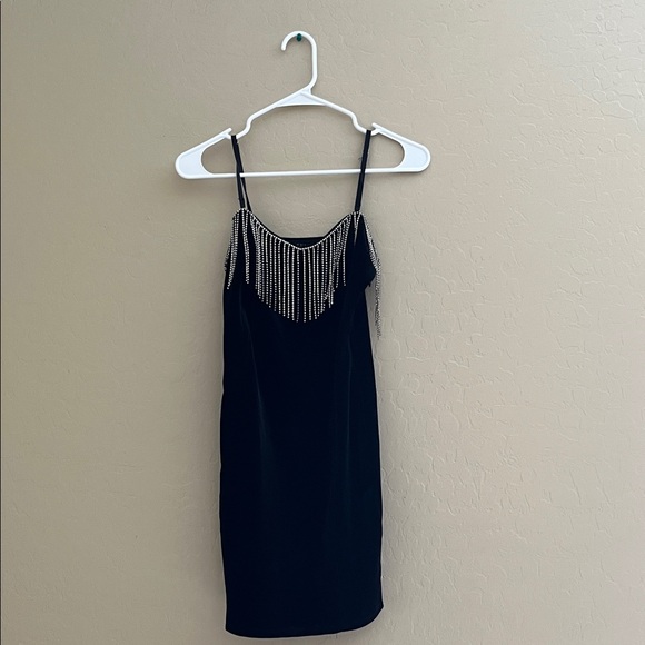 Black Dress with Silver Beaded Detail - Picture 1 of 1